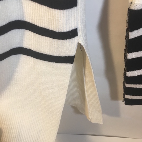 Striped slit sleeve tunic in white and black..... - Picture 4 of 8